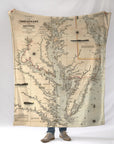 Chesapeake Bay Antique Map Blanket - Maritime Tribes USABlanket