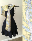 Chesapeake Bay Nautical Chart Scarf - Maritime Tribes USAScarf