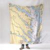 Chesapeake Bay - Southern Part - Nautical Chart Blanket - Maritime Tribes USABlanket
