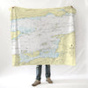 Chippewa Bay, NY St. Lawrence River Nautical Chart Blanket - Maritime Tribes USABlanket