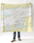 Chippewa Bay, NY St. Lawrence River Nautical Chart Blanket - Maritime Tribes USABlanket
