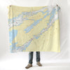 Clayton to Alexandria Bay, NY Nautical Chart Blanket - Maritime Tribes USABlanket