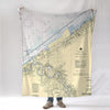 Cleveland Harbor Nautical Chart 1975 Blanket - Maritime Tribes USABlanket