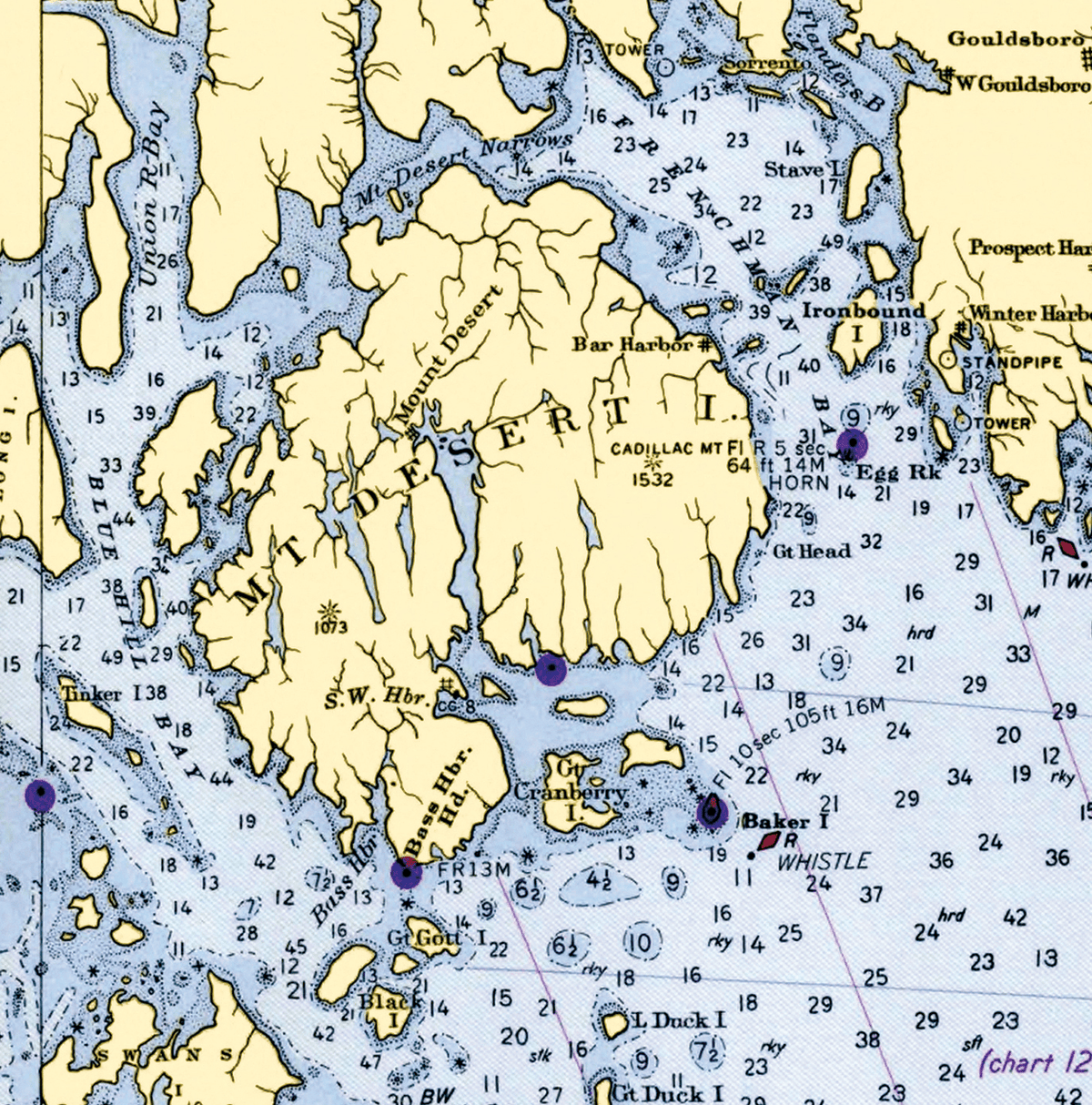 Coast of Maine, Nautical Chart Blanket - Maritime Tribes USABlanket