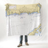 Coastal, CT Nautical Chart Blanket - Maritime Tribes USABlanket