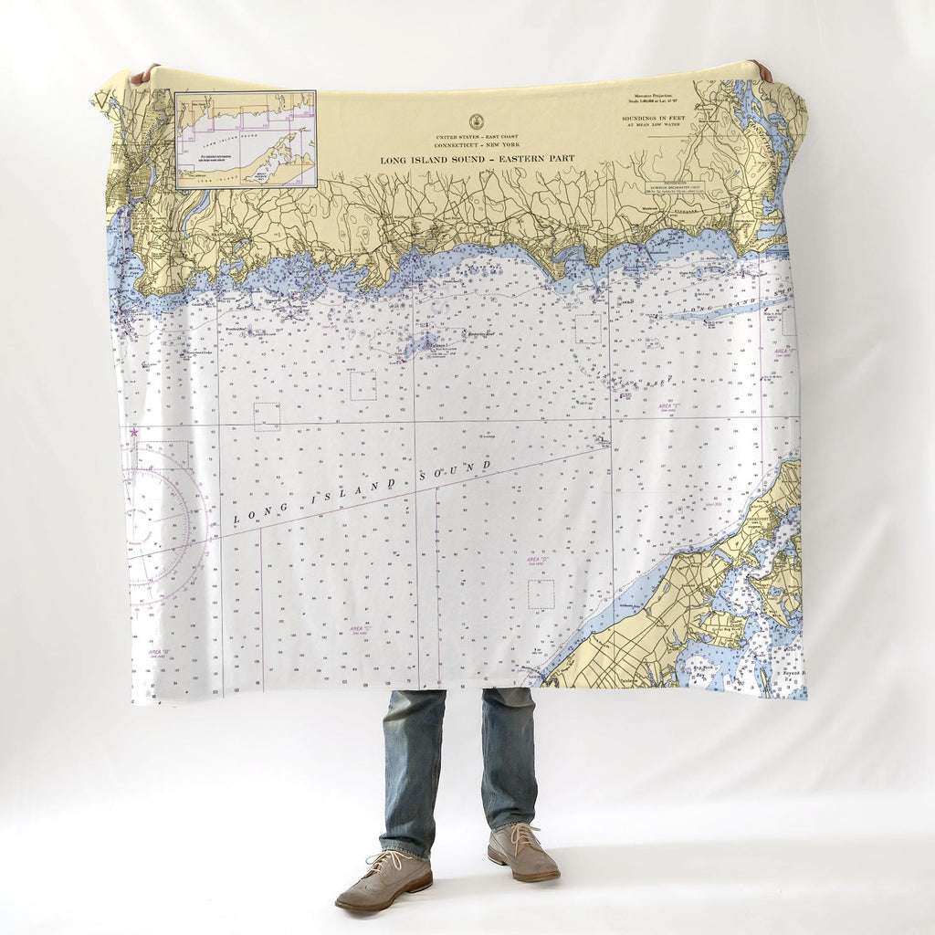 Coastal, CT Nautical Chart Blanket - Maritime Tribes USABlanket