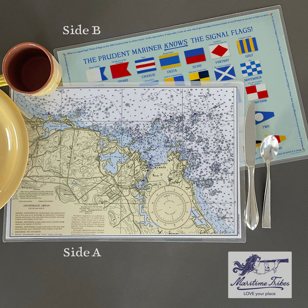 Cohasset, MA Vintage Chart Placemat - Maritime Tribes USALaminated Placemat
