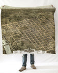 Columbia, SC Bird's Eye View Map Blanket - Maritime Tribes USABlanket