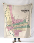 Columbus OH Antique Plan Map Blanket - Maritime Tribes USABlanket