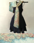 Côte d'Azur, (South of France a.k.a. French Riviera) Map Scarf - Maritime Tribes USAScarf