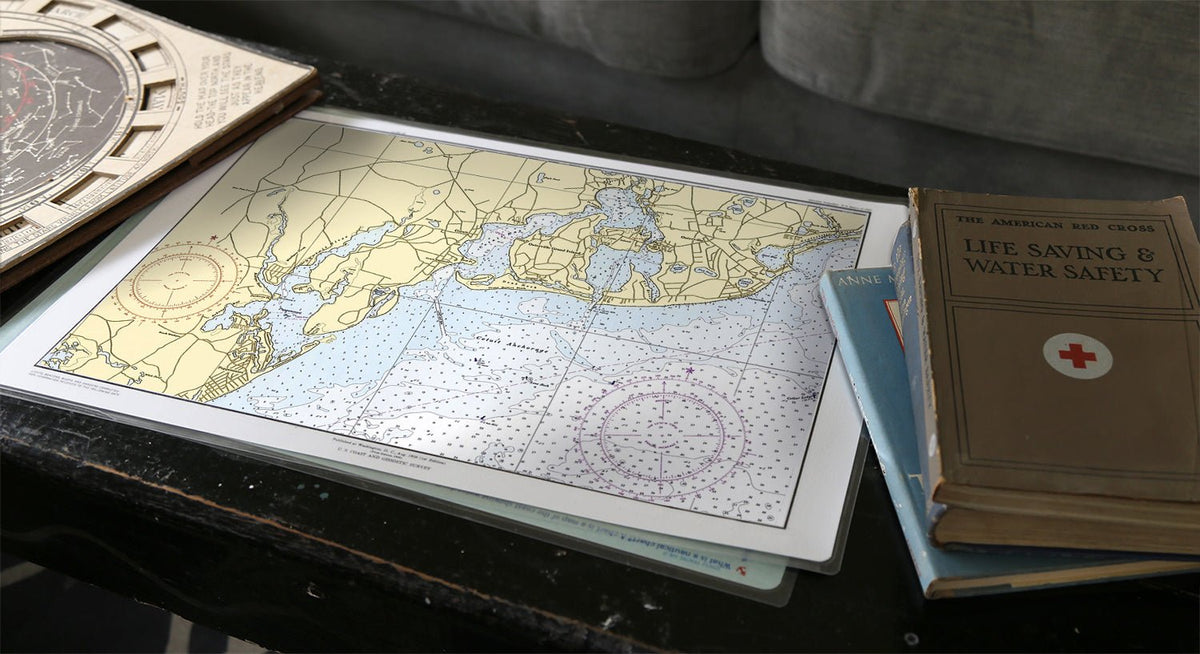 Cotuit - Santuit Laminated Chart Placemat - Maritime Tribes USALaminated Placemat