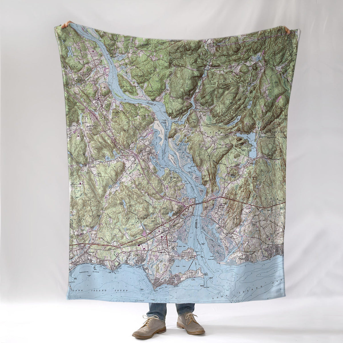 CT River View Topo Map Blanket - Maritime Tribes USABlanket