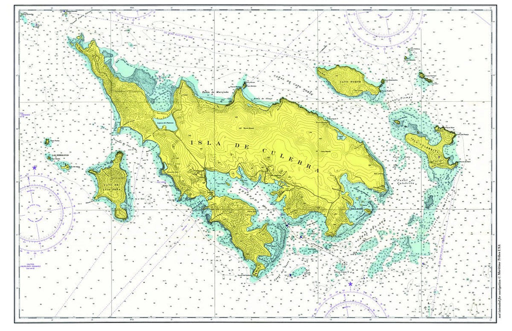 Culebra, Puerto Rico Chart Placemat - Maritime Tribes USALaminated Placemat
