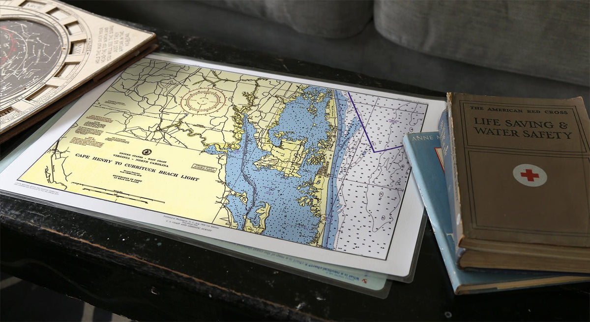 Currituck, North Carolina Chart Placemat - Maritime Tribes USALaminated Placemat