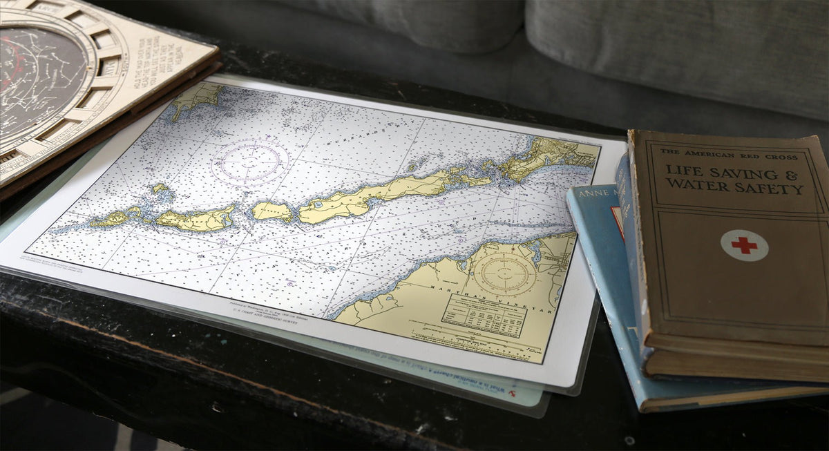 Cuttyhunk, Elizabethian Islands Vintage Chart Placemat - Maritime Tribes USALaminated Placemat