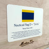 "D" Nautical Flag in Glass-Free Shadow Box Frame - Maritime Tribes USA