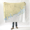 Darien, CT Nautical Chart Blanket - Maritime Tribes USABlanket