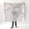 Dedham, MA Antique Map Blanket - Maritime Tribes USABlanket