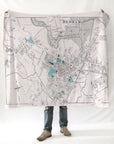 Dedham, MA Antique Map Blanket - Maritime Tribes USABlanket