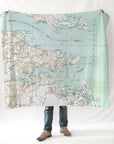 Deltaville, VA Antique Map Blanket - Maritime Tribes USABlanket
