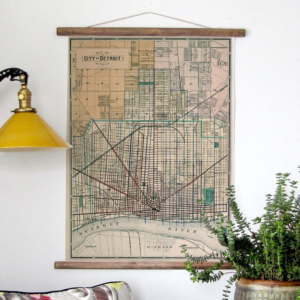 Detroit Vintage Map Scroll - Maritime Tribes USAScroll