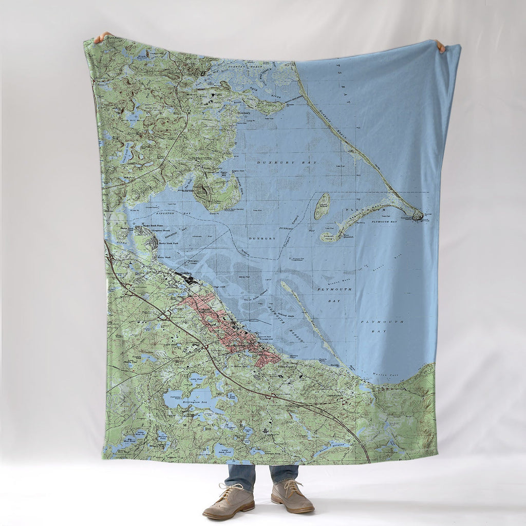 Duxbury MA Topo Map Blanket - Maritime Tribes USABlanket