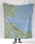 Duxbury MA Topo Map Blanket - Maritime Tribes USABlanket