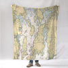 East Greenwich, Narragansett Bay, RI Nautical Chart Blanket - Maritime Tribes USABlanket