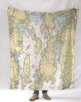 East Greenwich, Narragansett Bay, RI Nautical Chart Blanket - Maritime Tribes USABlanket