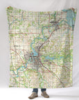Eau Claire, WI -topo map Blanket - Maritime Tribes USABlanket
