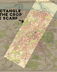 Edinburgh, Scotland Vintage City Map Scarf - Maritime Tribes USAScarf