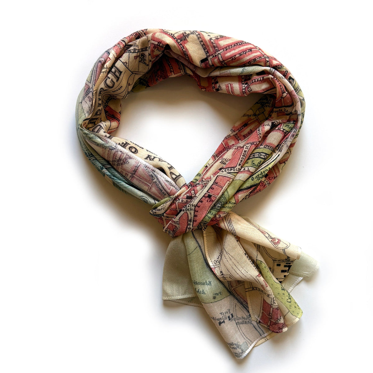Edinburgh, Scotland Vintage City Map Scarf - Maritime Tribes USAScarf