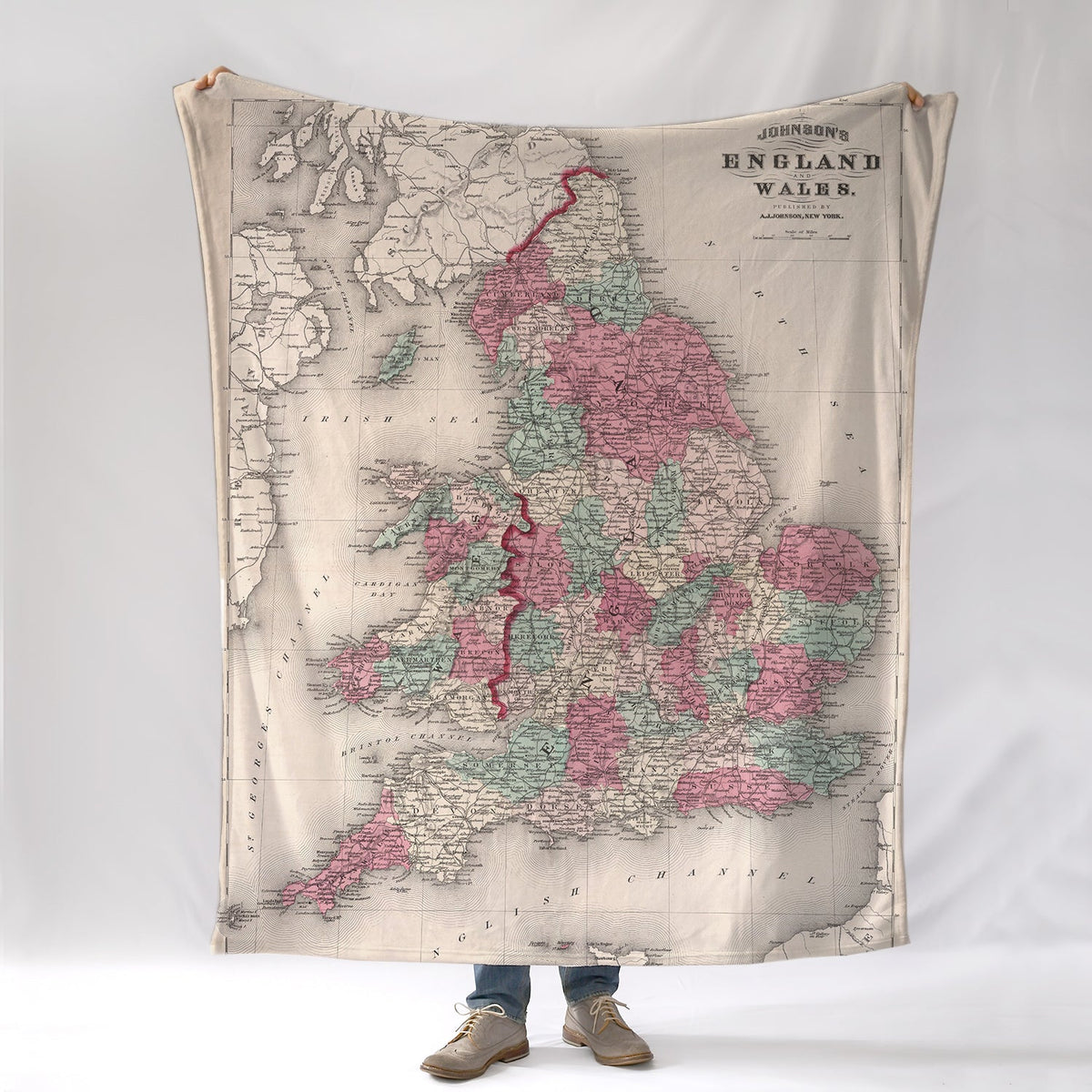 England & Wales Vintage Map Blanket - Maritime Tribes USABlanket