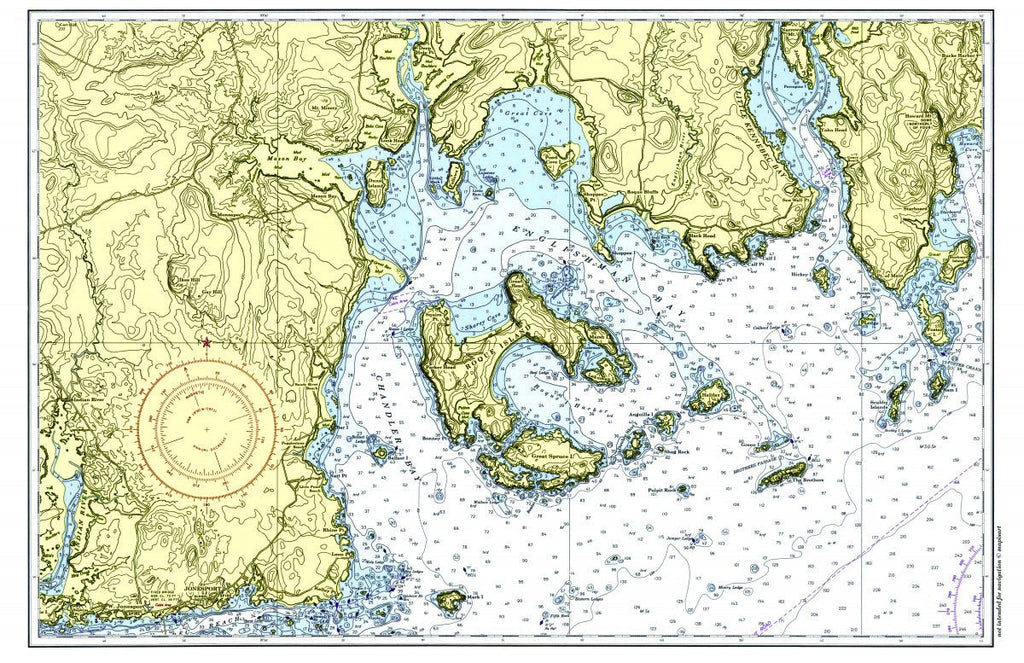 Englishman Bay, Maine Chart Placemat - Maritime Tribes USALaminated Placemat