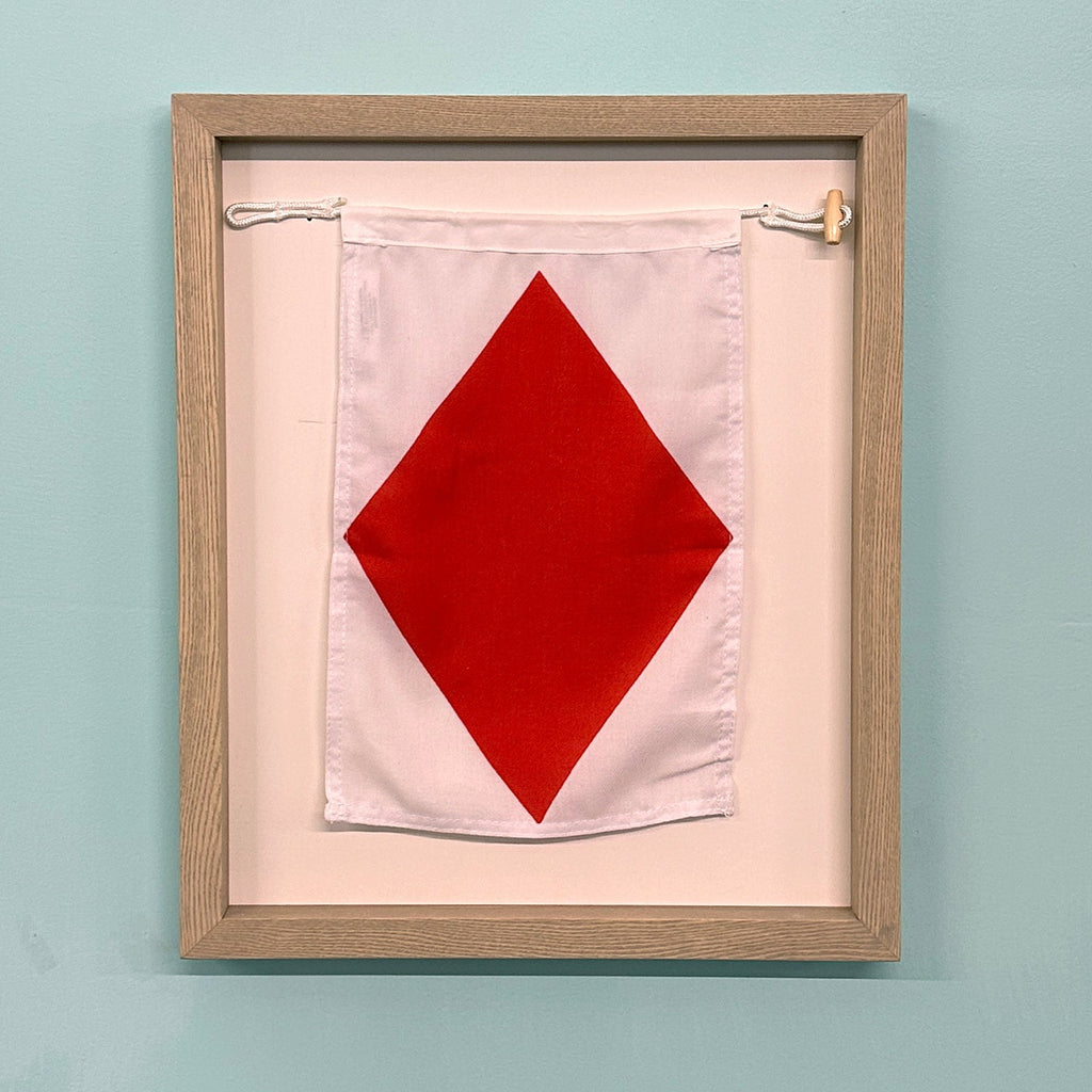 "F" Nautical Flag in Glass-Free Shadow Box Frame - Maritime Tribes USA