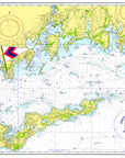 Groton Long Point Yacht Club Chart with Burgee Placemat