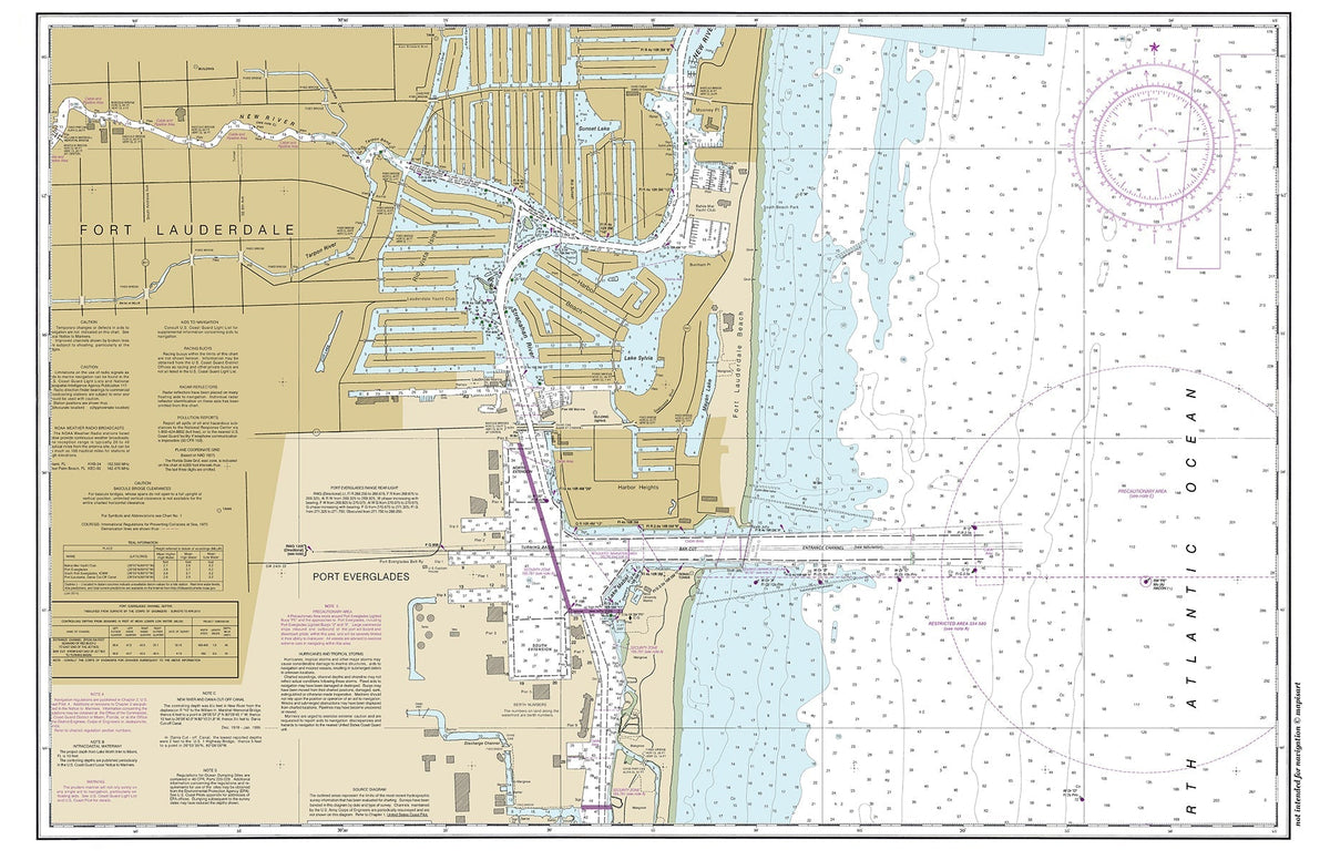 Fort Lauderdale, Florida Chart Placemat - Maritime Tribes USALaminated Placemat