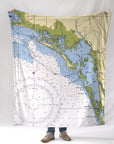 Fort Myers Beach, Estero Bay FL Nautical Chart Blanket - Maritime Tribes USABlanket
