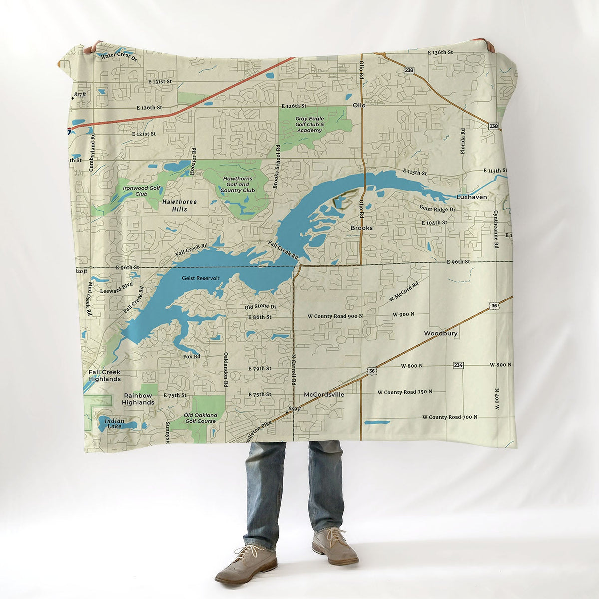 Geist Reservoir IN Charted Territory Blanket - Maritime Tribes USABlanket