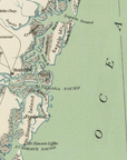 Georgia's Barrier Islands Vintage Map Scarf (St. Augustine to Savannah) - Maritime Tribes USAScarf
