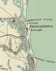 Georgia's Barrier Islands Vintage Map Scarf (St. Augustine to Savannah) - Maritime Tribes USAScarf