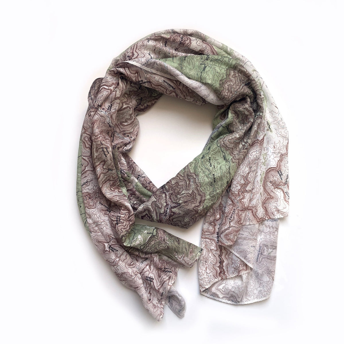 Grand Canyon Topographical Map, Vintage 1965 Scarf - Maritime Tribes USAScarf