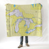 Great Lakes All Over Map Blanket - Maritime Tribes USABlanket