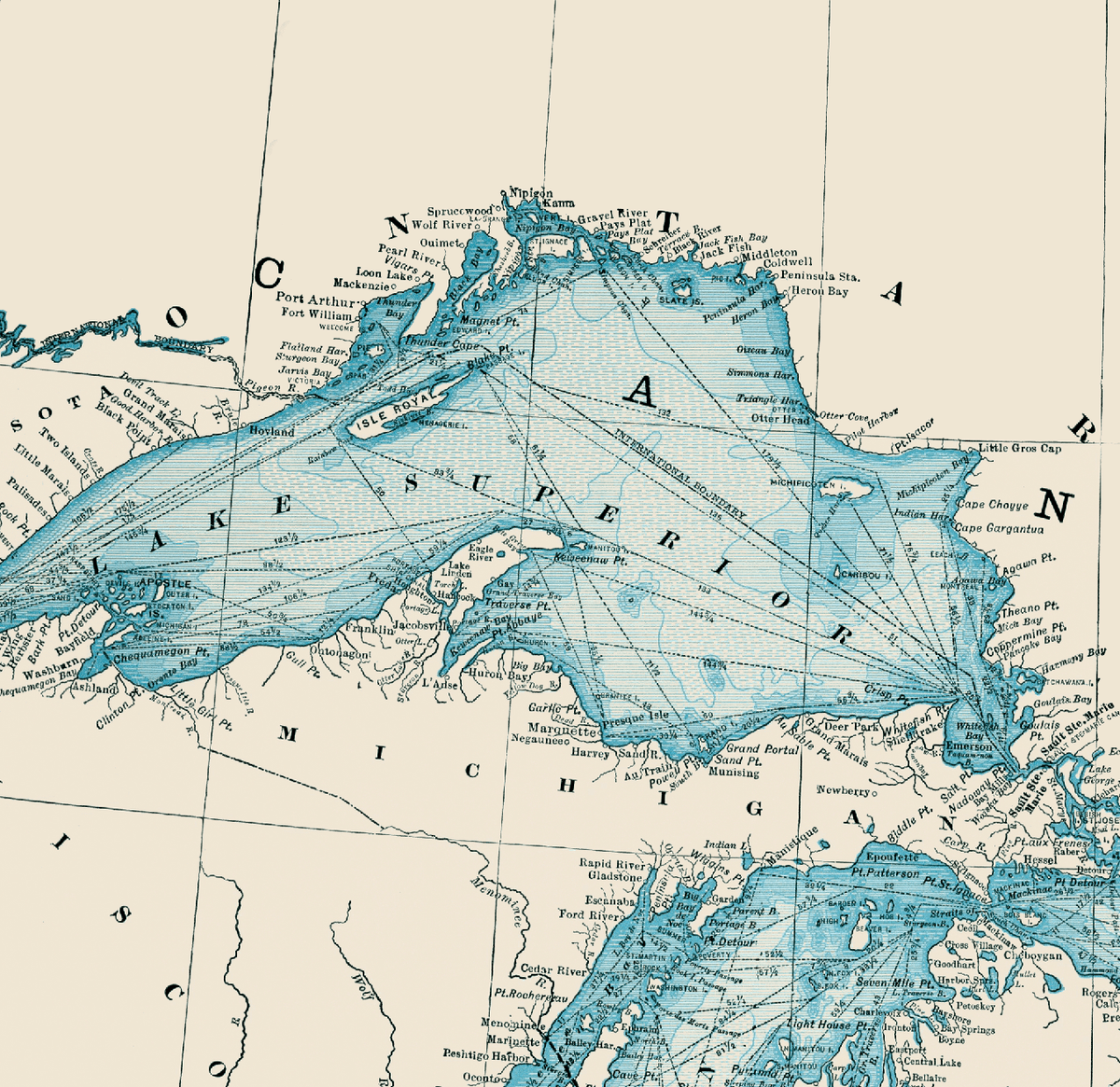 Great Lakes Vintage Map Blanket - Maritime Tribes USABlanket