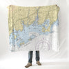 Greenwich, CT Nautical Chart Blanket - Maritime Tribes USABlanket