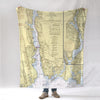 Groton, New London, Thames River, CT Nautical Chart Blanket - Maritime Tribes USABlanket