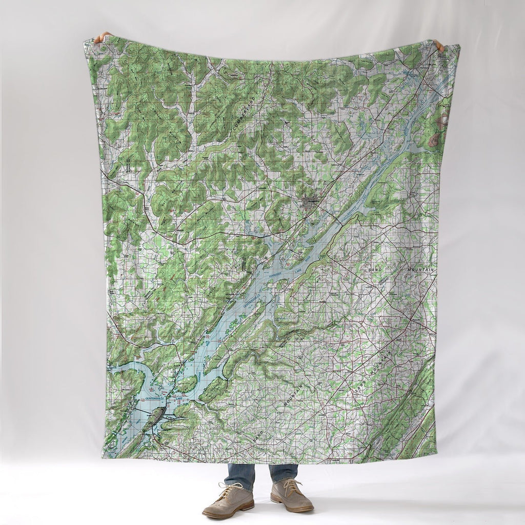 Guntersville Lake Topo Blanket - Maritime Tribes USABlanket