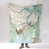 Hampton, Virginia Antique Map Blanket - Maritime Tribes USABlanket