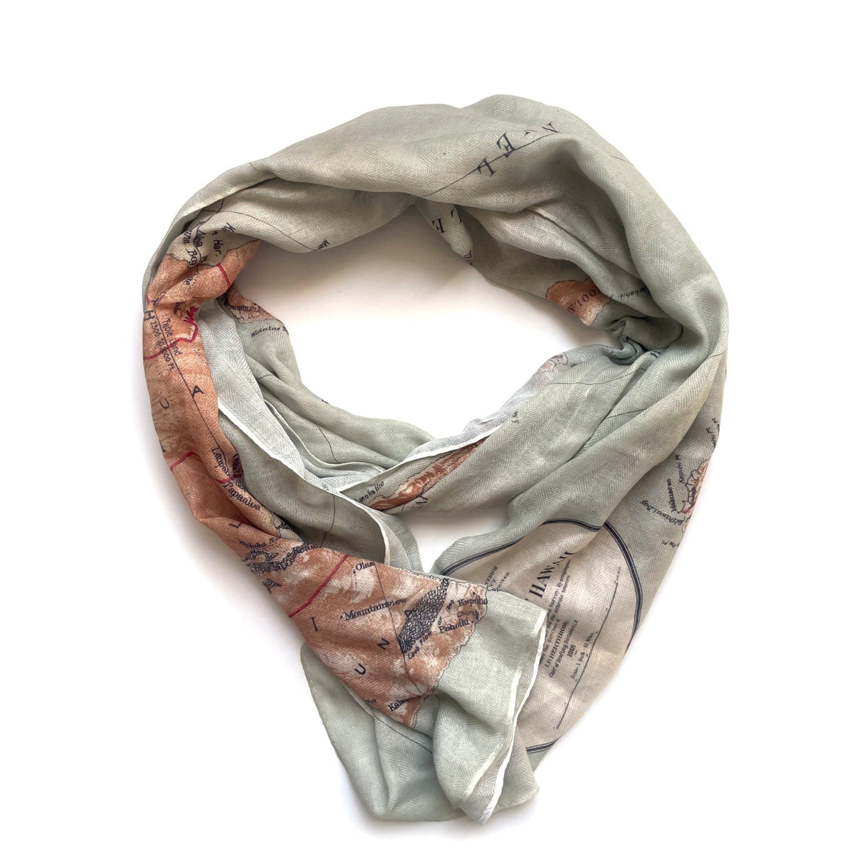 Hawaiian Islands Vintage Map Scarf - Maritime Tribes USAScarf