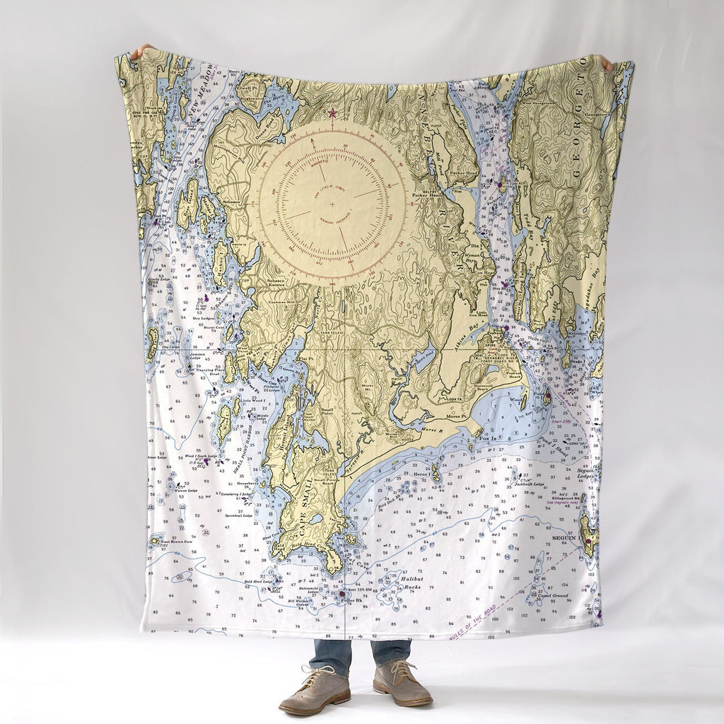 Hermit Island Nautical Chart Blanket - Maritime Tribes USABlanket